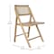 Flash Furniture Galene Cane Rattan Folding Chairs w/Solid Wood Frame and Seat and Ventilated Back, Natural, 2PK SK-220905-NAT-GG - alternate 5